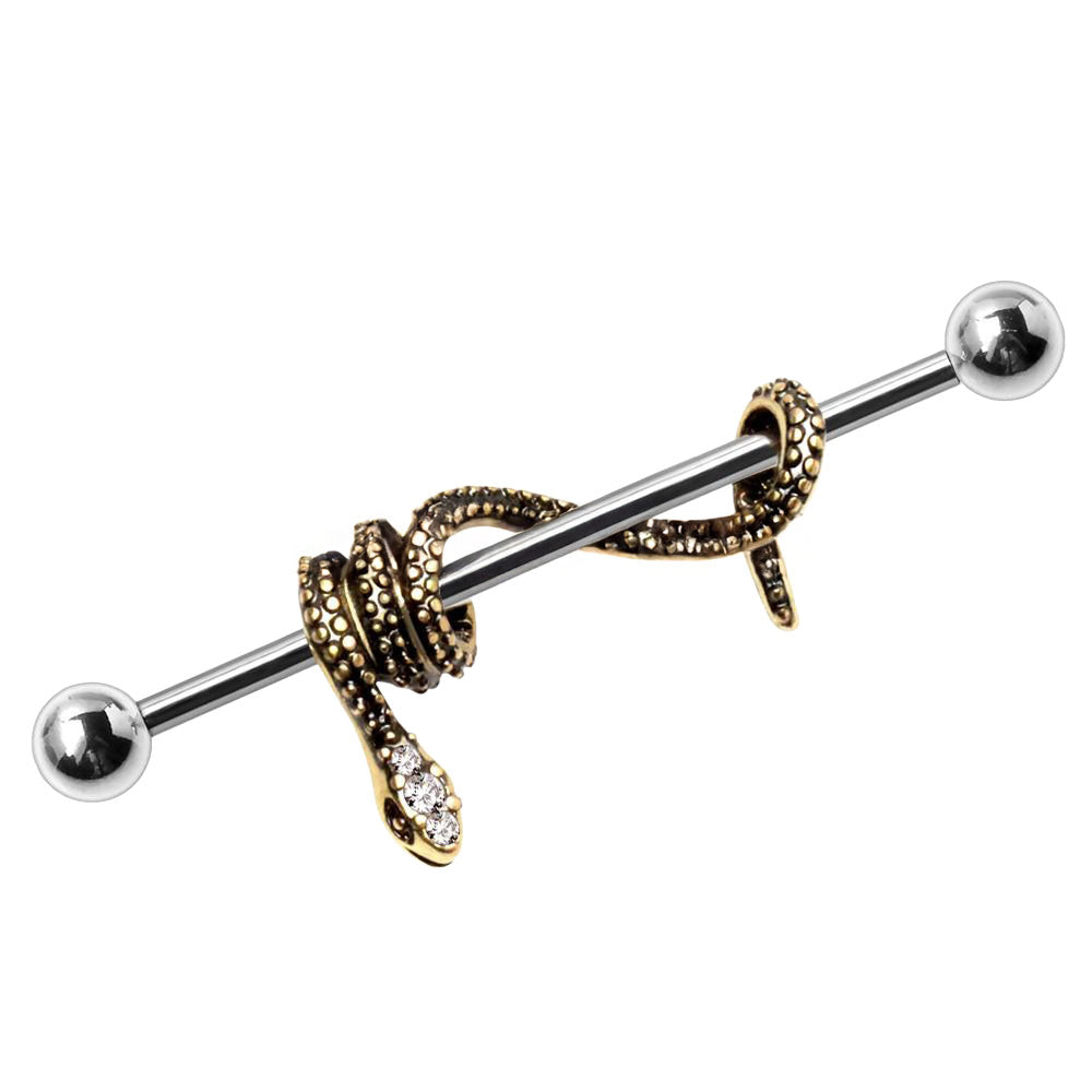 Industrial - Vintage Gold Snake (316L Stainless Steel) - Wolf Moon