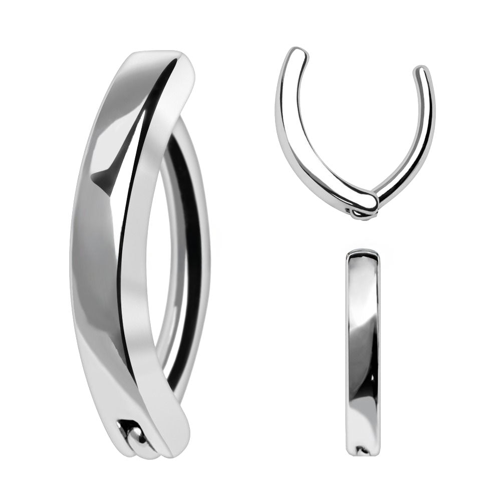 Naval - Hinged Hoop (316L Stainless Steel) - Wolf Moon