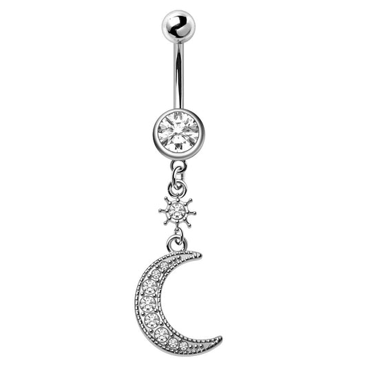 Navel - Star & Moon (316L Stainless Steel)