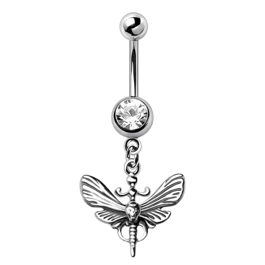 Navel - Death's-head Moth (316L Stainless Steel)